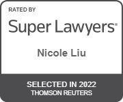 Super Lawyers badge for Nicole Liu, selected in 2022 by Thomson Reuters.